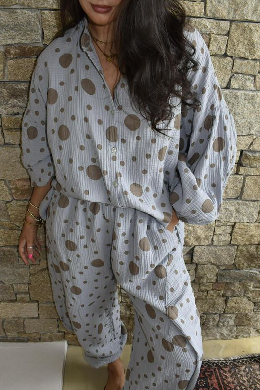 Hush Pillow Cotton Spot On Classic Barrel Pant Cloud Grey